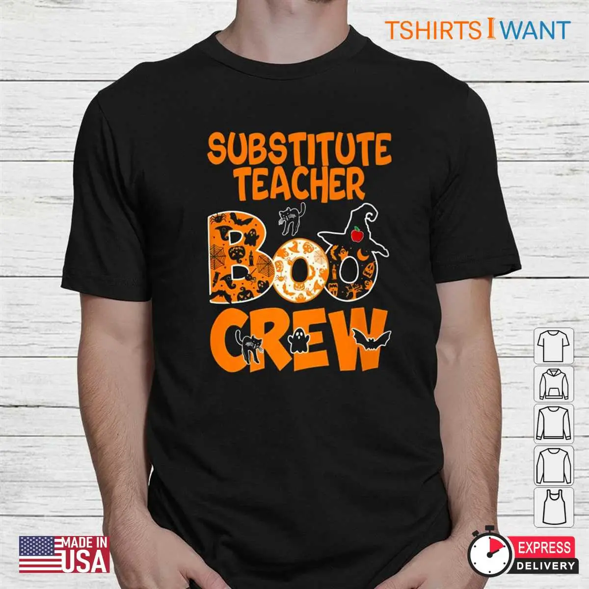 Teacher Halloween Shirt: Substitute Teacher With Cutest Pumpkins Halloween Tee 2 Teacher Halloween Shirt Substitute Educator Tee 2 1.jpg