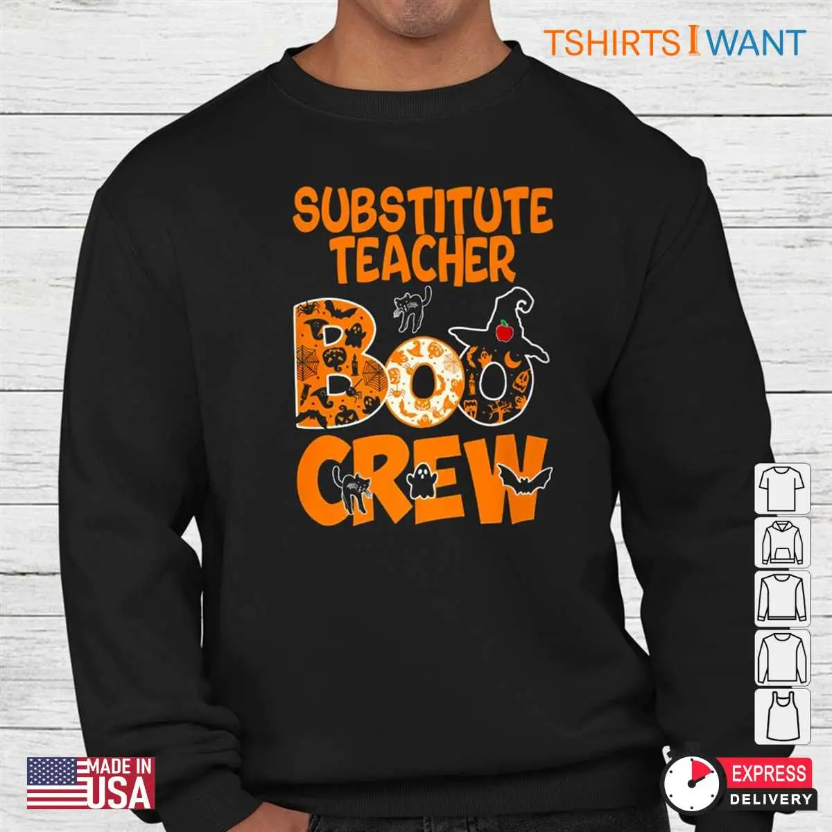 Teacher Halloween Shirt: Substitute Teacher With Cutest Pumpkins Halloween Tee 9 Teacher Halloween Shirt Tee Mockup