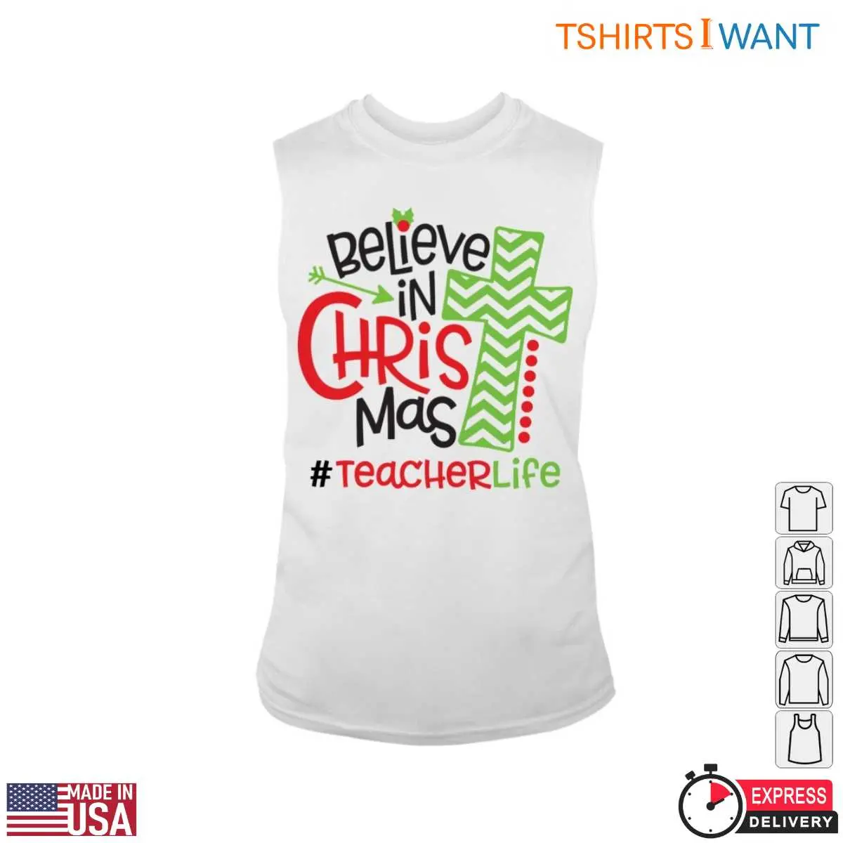 Teacher Life Believe in Christmas Cross T Shirt 3 1.jpg