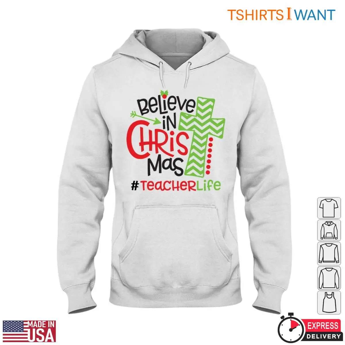 Teacher Life Believe in Christmas Cross T Shirt 4 1.jpg