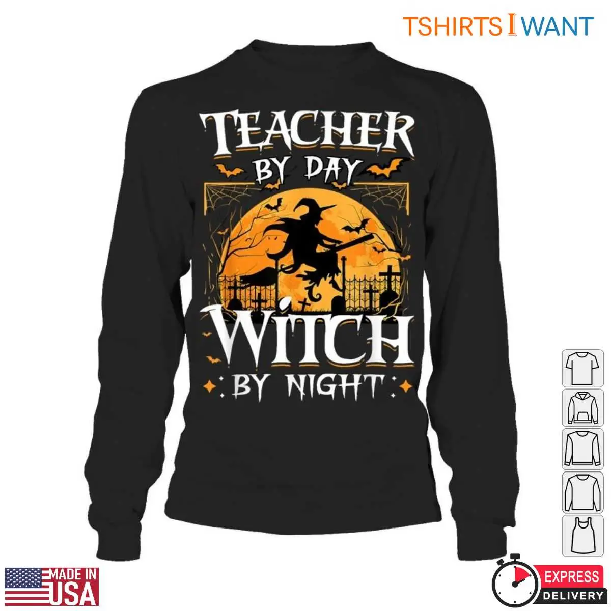 Teacher by Day Witch by Night Halloween T Shirt 5 1.jpg