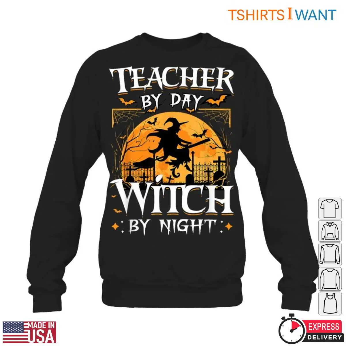 Teacher by Day Witch by Night Halloween T Shirt 6 1.jpg