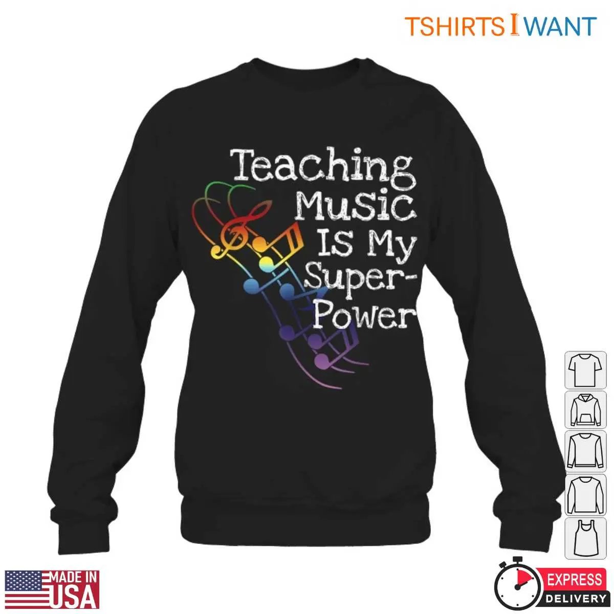 Teaching Music Is My Superpower Rainbow Music Notes Teacher T Shirt 6 1.jpg
