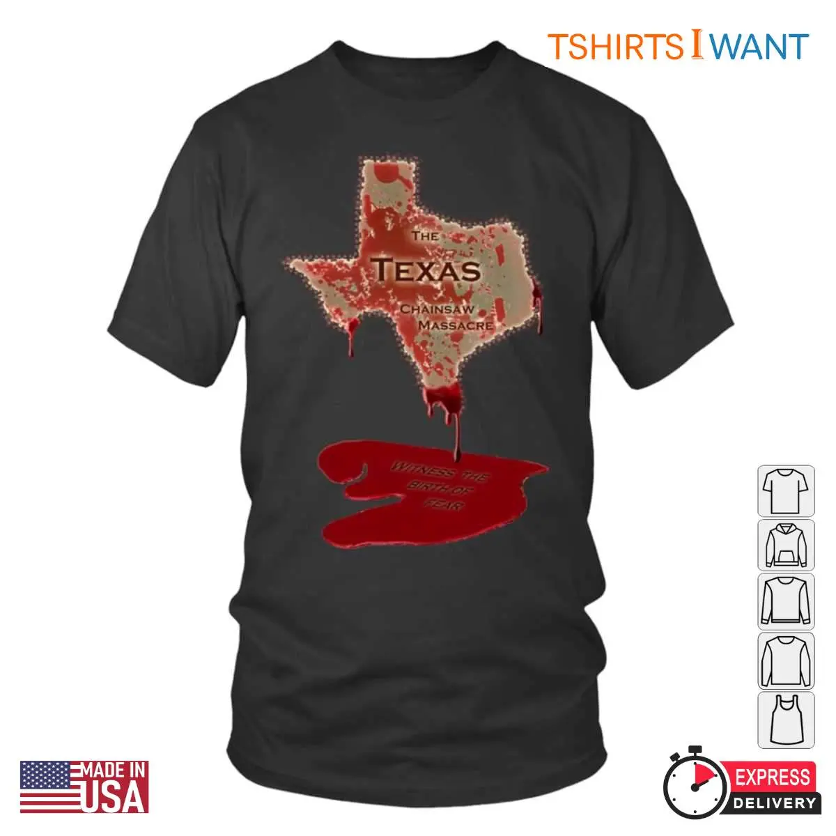 Texas Chainsaw Massacre Map T Shirt Witness the Birth of Fear Graphic Tee 1 1.jpg