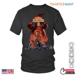 Texas Chainsaw Massacre Part 2 T Shirt Vintage Horror Movie Poster Design 1 1.jpg