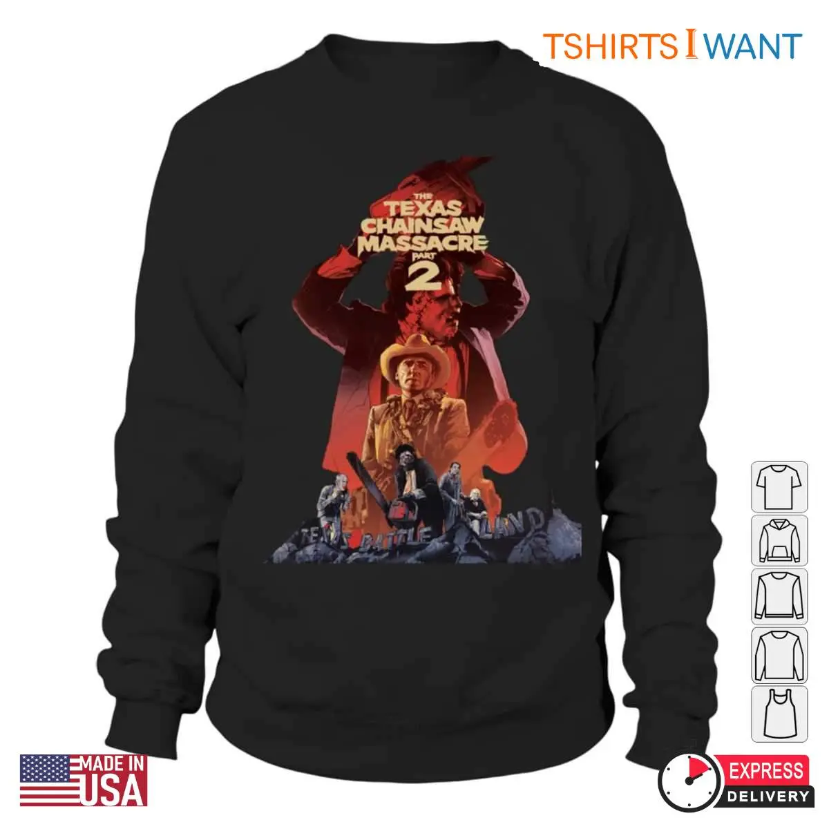 Texas Chainsaw Massacre Part 2 T-Shirt - Vintage Horror Movie Poster Design 2 Texas Chainsaw Massacre Part 2 T Shirt Vintage Horror Movie Poster Design 2 1.jpg