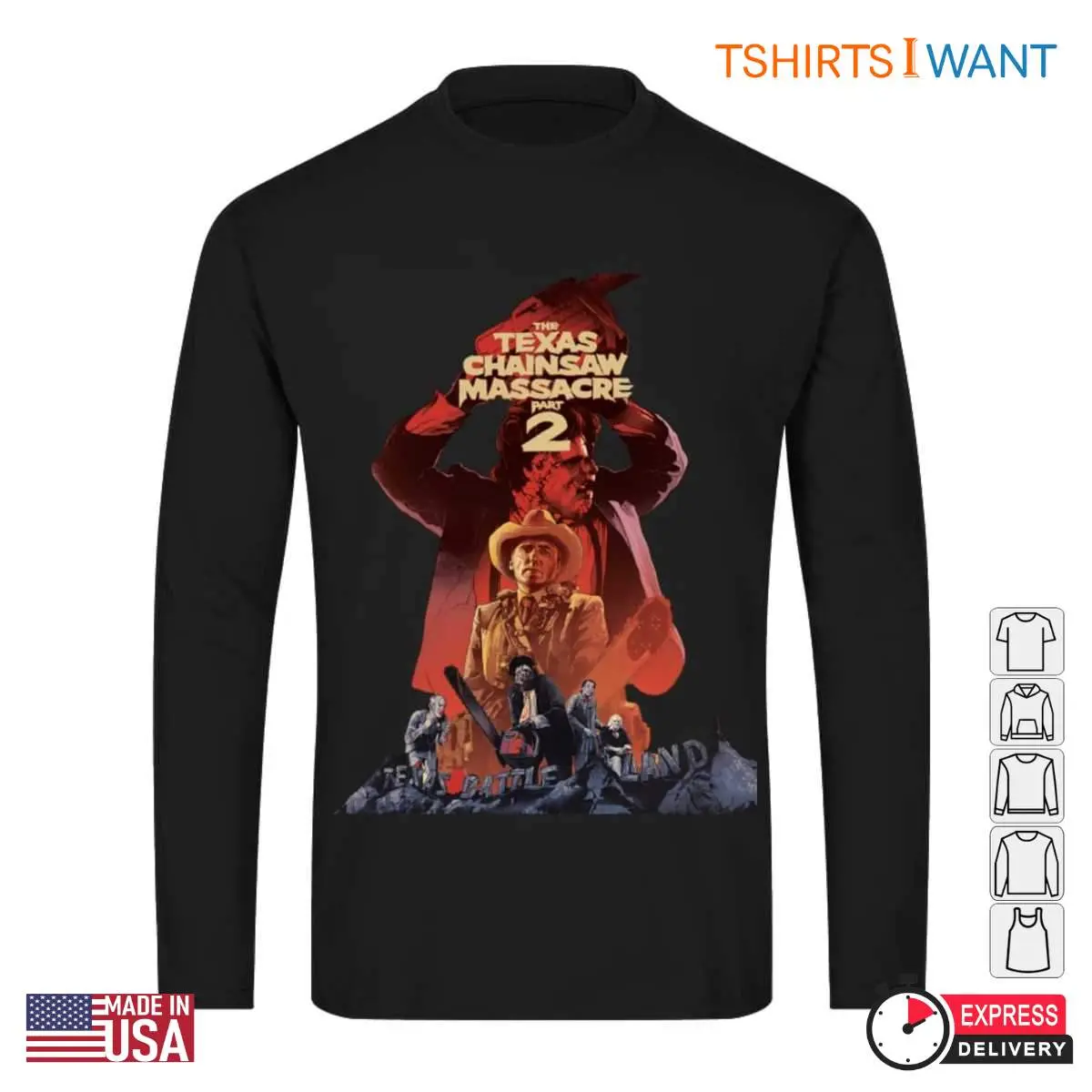 Texas Chainsaw Massacre Part 2 T-Shirt - Vintage Horror Movie Poster Design 3 Texas Chainsaw Massacre Part 2 T Shirt Vintage Horror Movie Poster Design 3 1.jpg
