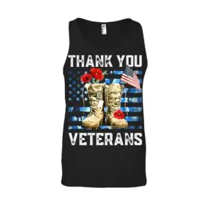 Thank You Veterans T-Shirt with American Flag and Boots Design - Women's Patriotic Tee 7 Thank You Veterans T Shirt Womens Patriotic Tee with American Flag and Boots Design 4