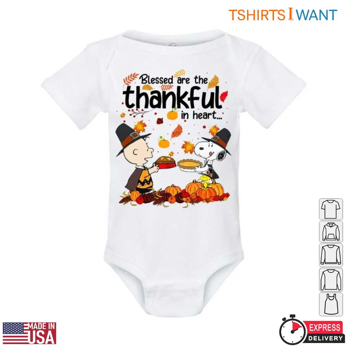 Thanksgiving Charlie Brown T Shirt Be Thankful Tee 4 1.jpg