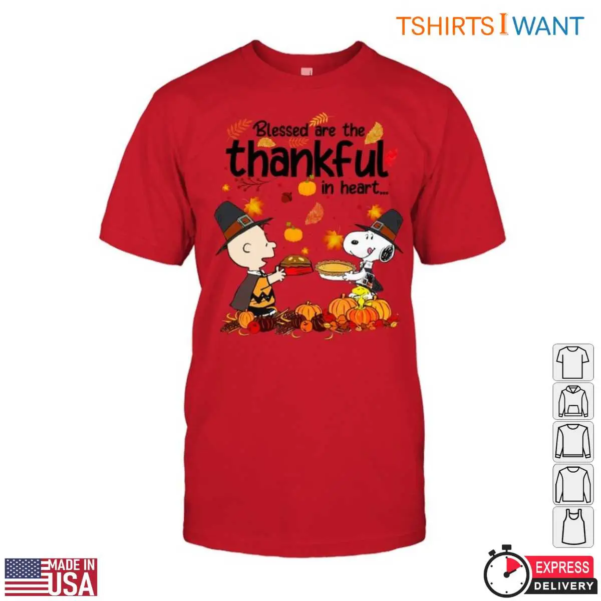 Thanksgiving Charlie Brown T Shirt Be Thankful Tee 6 1.jpg