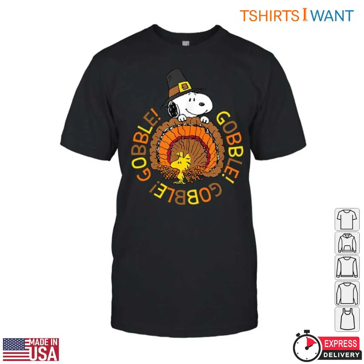 Thanksgiving Snoopy T-Shirt - Gobble Gobble Graphic Tee with Woodstock 1 Thanksgiving Snoopy T Shirt Gobble Graphic with Woodstock 1 1.jpg