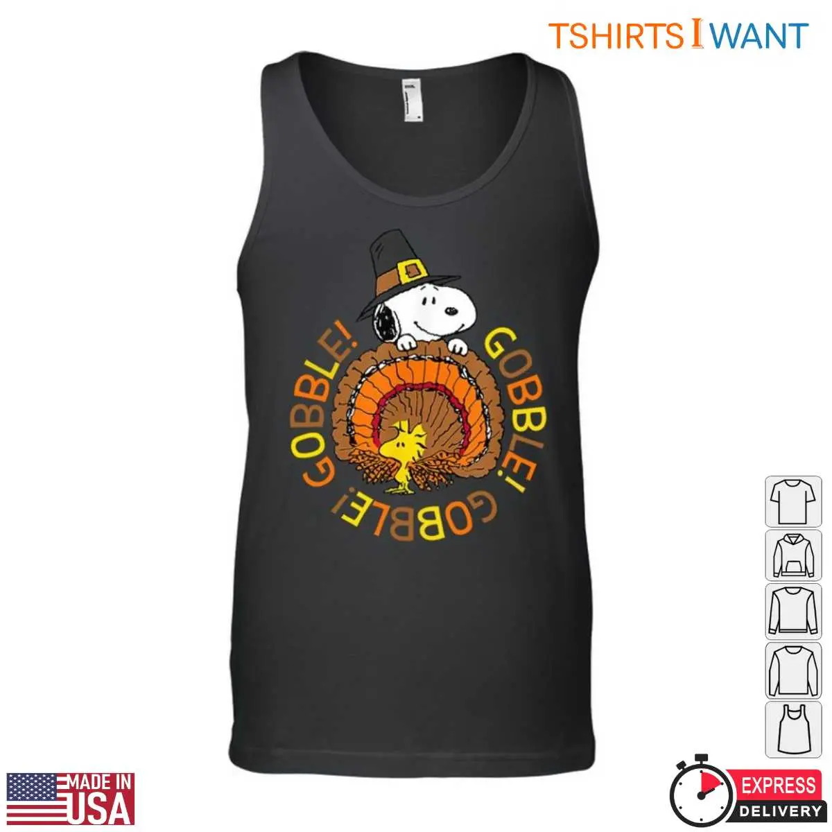 Thanksgiving Snoopy T-Shirt - Gobble Gobble Graphic Tee with Woodstock 4 Thanksgiving Snoopy T Shirt Gobble Graphic with Woodstock 4 1.jpg