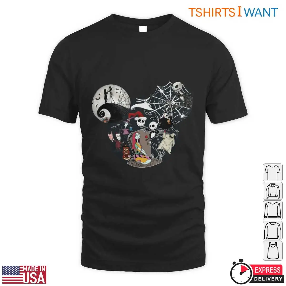 The Nightmare Before Christmas T Shirt E28093 Jack Skellington and Friends Halloween Graphic Tee 1.jpg