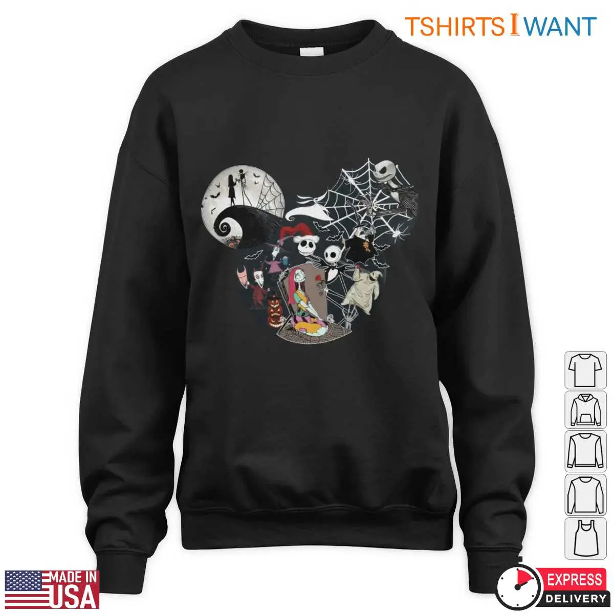 The Nightmare Before Christmas T Shirt E28093 Jack Skellington and Friends Halloween Graphic Tee 2.jpg