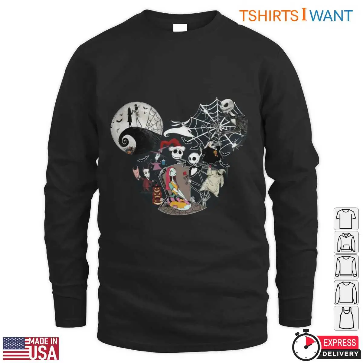 The Nightmare Before Christmas T Shirt E28093 Jack Skellington and Friends Halloween Graphic Tee 4.jpg