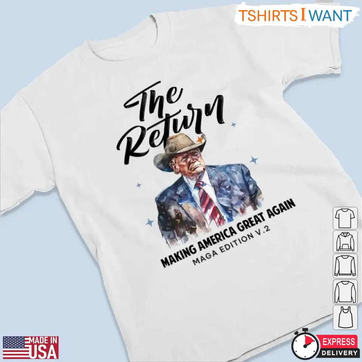 The Return Trump T-Shirt – Making America Great Again Edition V.2 Cowboy Style 11 The Return Trump T-Shirt Detail