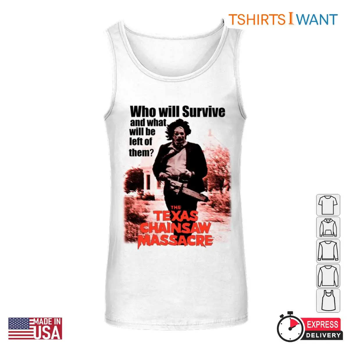 The Texas Chainsaw Massacre Classic Movie Poster T-Shirt - Leatherface Horror Design 11 The Texas Chainsaw Massacre Classic Movie Poster T-Shirt Detail