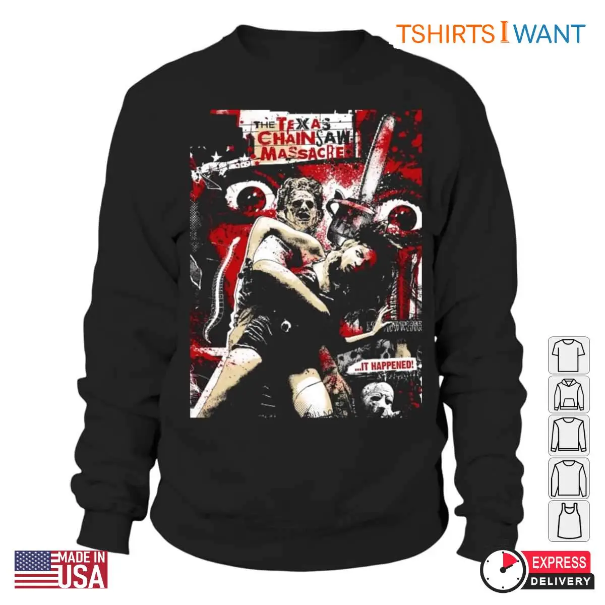 The Texas Chainsaw Massacre It Happened Vintage Horror Graphic Tee 2 1.jpg