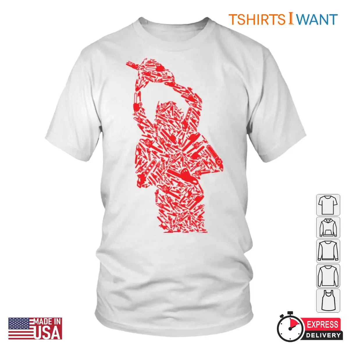 The Texas Chainsaw Massacre Silhouette T Shirt Red Horror Icon Design 1 1.jpg
