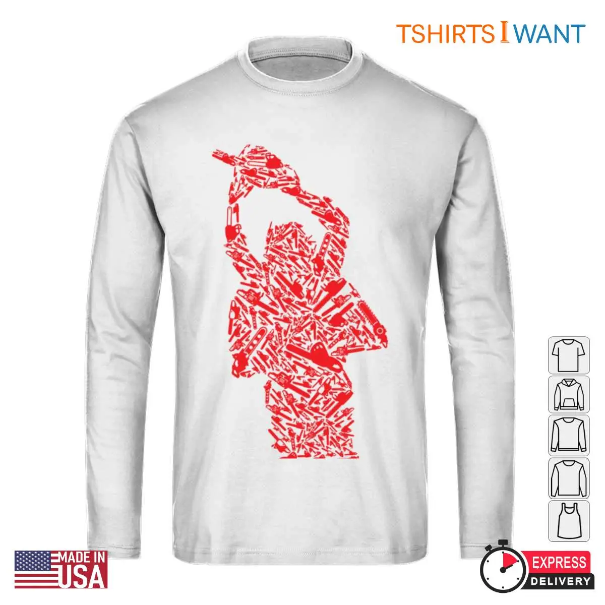 The Texas Chainsaw Massacre Silhouette T Shirt Red Horror Icon Design 5 1.jpg