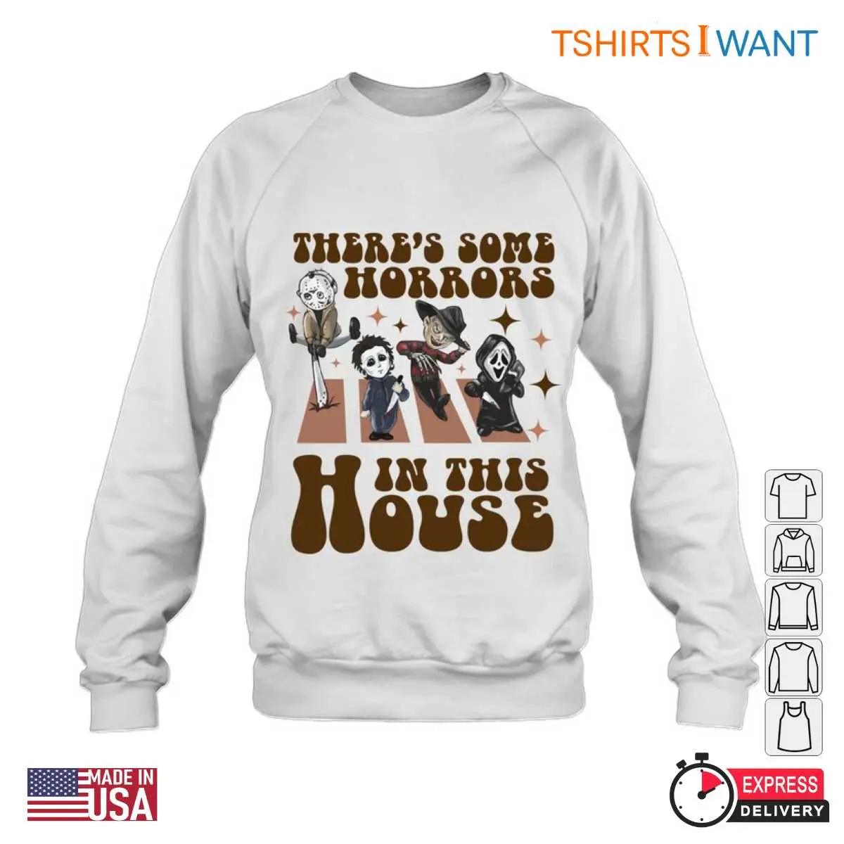 Cute horror characters There’s Some Horrors in This House sweatshirt