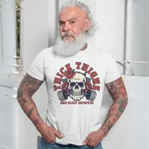 Thick Thighs and Sleep Deprived T-Shirt – Skull Barbell Gym Tee 13 Thick Thighs and Sleep Deprived T Shirt E28093 Skull Barbell Gym Tee 7.jpg