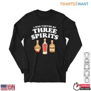Three Spirits T-Shirt - Whiskey, Vodka, Rum Humor Tee 6 Three Spirits T Shirt Whiskey Vodka Rum Humor 2 1.jpg