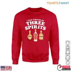 Three Spirits T-Shirt - Whiskey, Vodka, Rum Humor Tee 7 Three Spirits T Shirt Whiskey Vodka Rum Humor 3 1.jpg