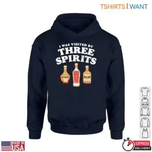 Three Spirits T-Shirt - Whiskey, Vodka, Rum Humor Tee 8 Three Spirits T Shirt Whiskey Vodka Rum Humor 4 1.jpg