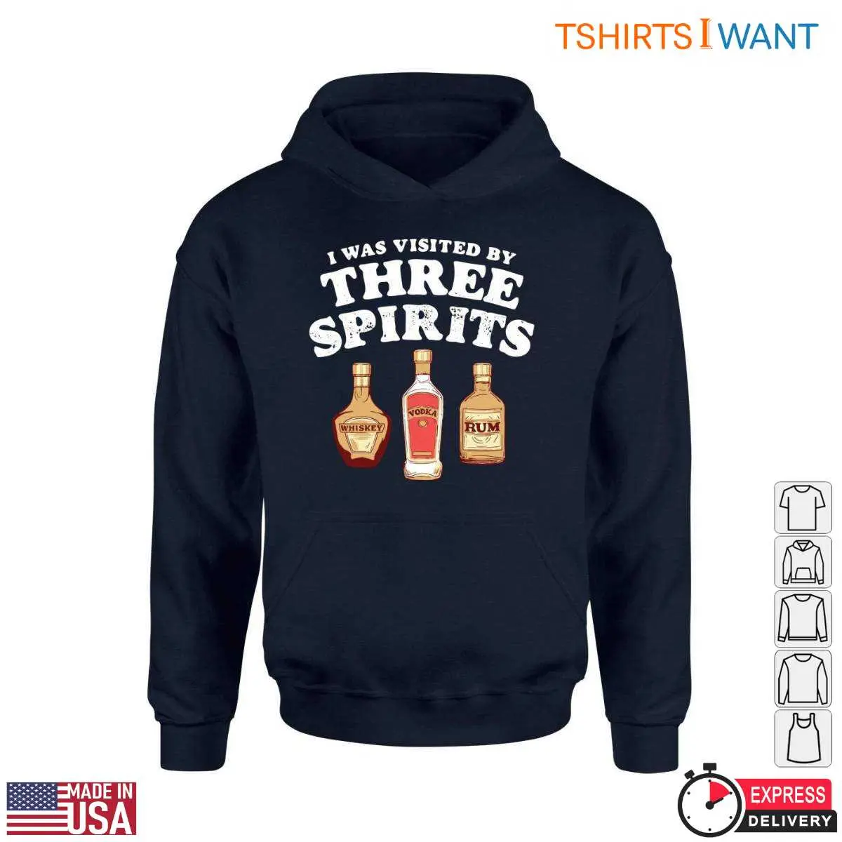 Three Spirits T Shirt Whiskey Vodka Rum Humor 4 1.jpg