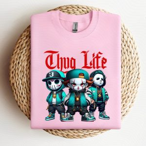 Thug Life Baby Horror Icons Sweatshirt – Cute Halloween Villains Crewneck 3