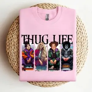 Thug Life Halloween Queens Sweatshirt – Funny Horror Movie Women Crewneck 8 Thug Life Halloween Queens Sweatshirt – Funny Horror Movie Women Crewneck 3