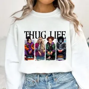 Thug Life Halloween Queens Sweatshirt – Funny Horror Movie Women Crewneck 10 Thug Life Halloween Queens Sweatshirt – Funny Horror Movie Women Crewneck 5