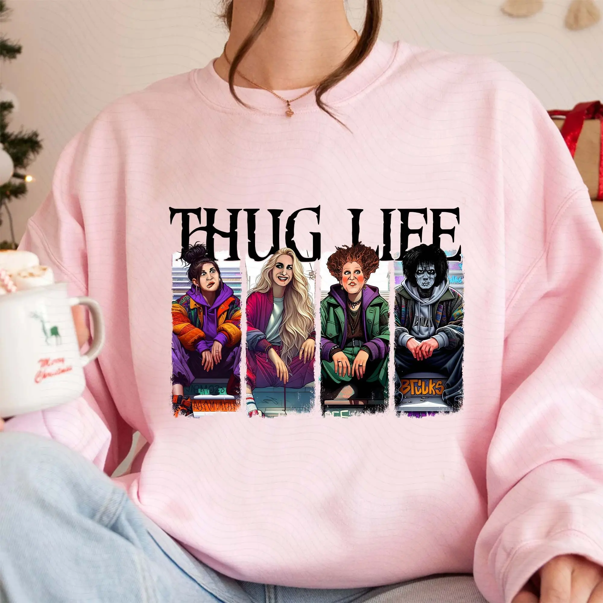 Thug Life Halloween Queens Sweatshirt – Funny Horror Movie Women Crewneck 6 Thug Life Halloween Queens Sweatshirt – Funny Horror Movie Women Crewneck 6