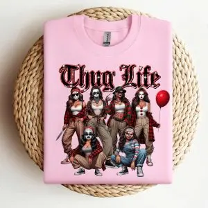 Thug Life Horror Chola Girls Sweatshirt – Halloween Scary Movie Villains Tee 8 Thug Life Horror Chola Girls Sweatshirt – Halloween Scary Movie Villains Tee 3