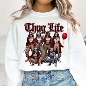Thug Life Horror Chola Girls Sweatshirt – Halloween Scary Movie Villains Tee 5