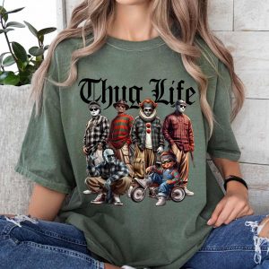 Thug Life Horror Cholo Shirt – Funny Slasher Villains Plaid Gang Tee 2
