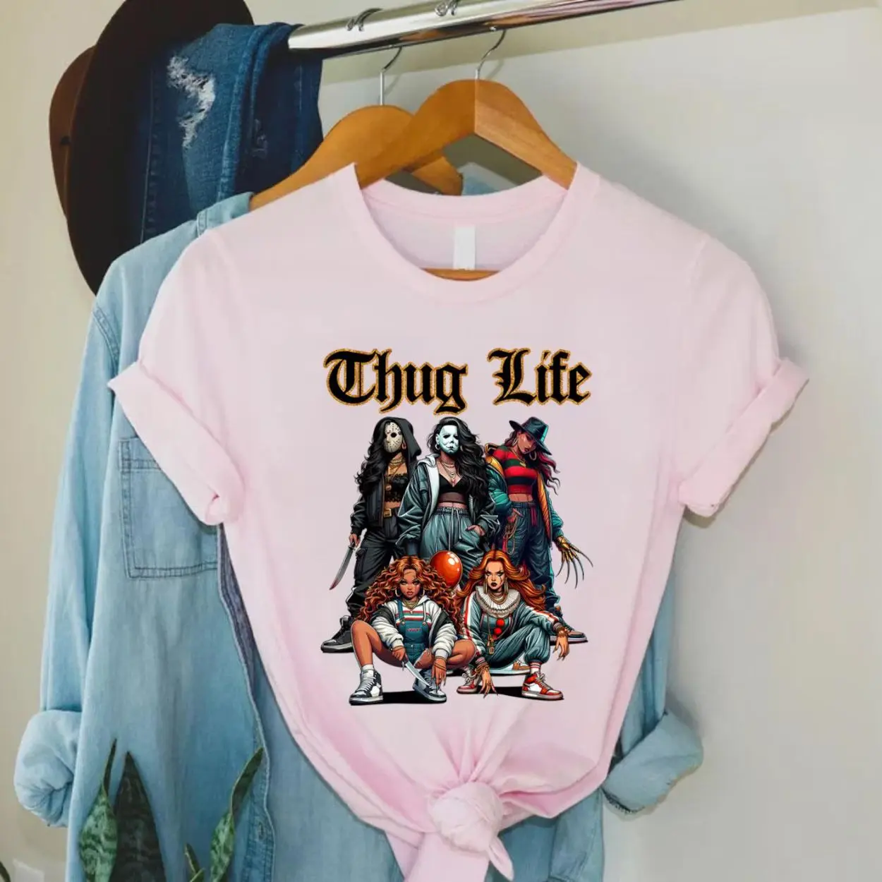 Thug Life Horror Girls Movie Shirt – Funny Scary Halloween Tee 1