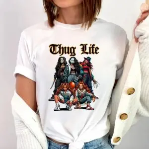 Thug Life Horror Girls Movie Shirt – Funny Scary Halloween Tee 9 Thug Life Horror Girls Movie Shirt – Funny Scary Halloween Tee 3