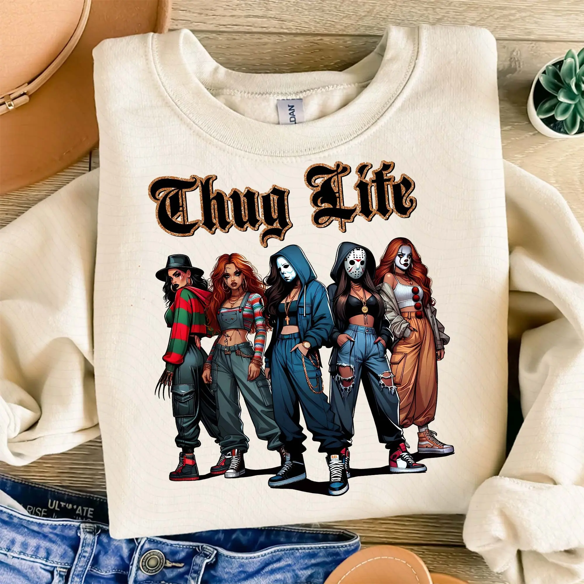 Thug Life Horror Girls Tee – Cute Scary Movie Halloween Shirt 1