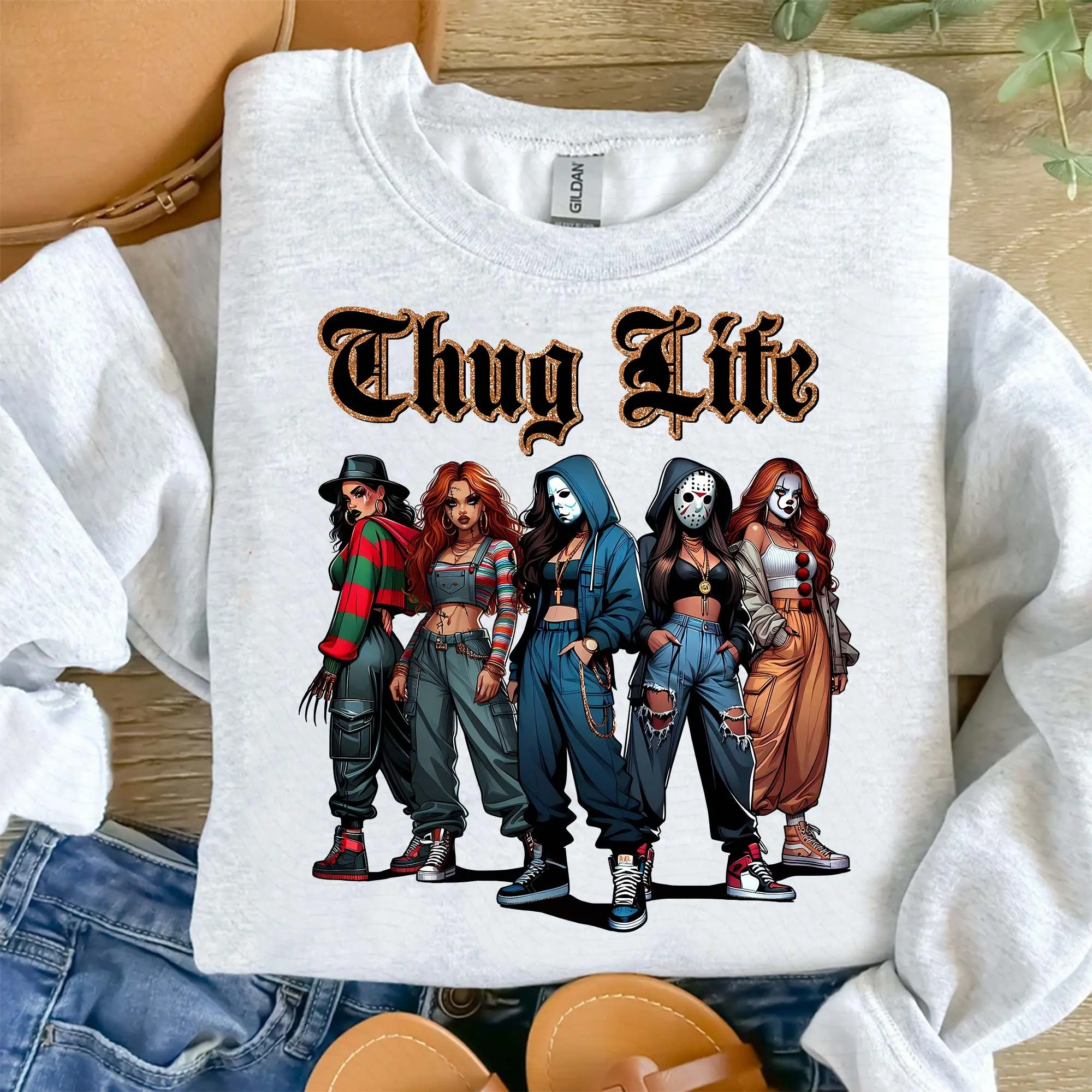 Thug Life Horror Girls Tee – Cute Scary Movie Halloween Shirt 2
