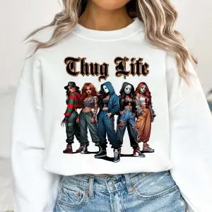 Thug Life Horror Girls Tee – Cute Scary Movie Halloween Shirt 10 Thug Life Horror Girls Tee – Cute Scary Movie Halloween Shirt 5