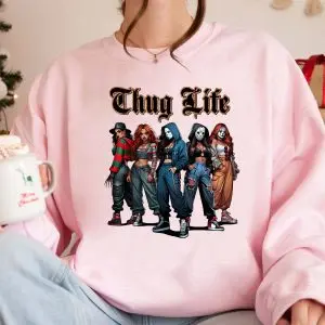 Thug Life Horror Girls Tee – Cute Scary Movie Halloween Shirt 11 Thug Life Horror Girls Tee – Cute Scary Movie Halloween Shirt 6