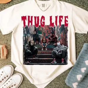 Thug Life Horror Villains Sweatshirt – Graffiti Street Style Halloween Crewneck 9 Thug Life Horror Villains Sweatshirt – Graffiti Street Style Halloween Crewneck 2