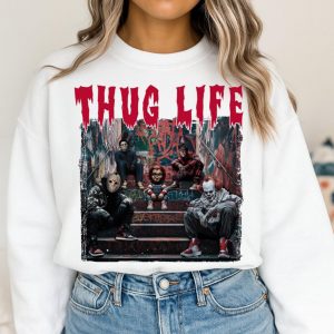 Thug Life Horror Villains Sweatshirt – Graffiti Street Style Halloween Crewneck 3