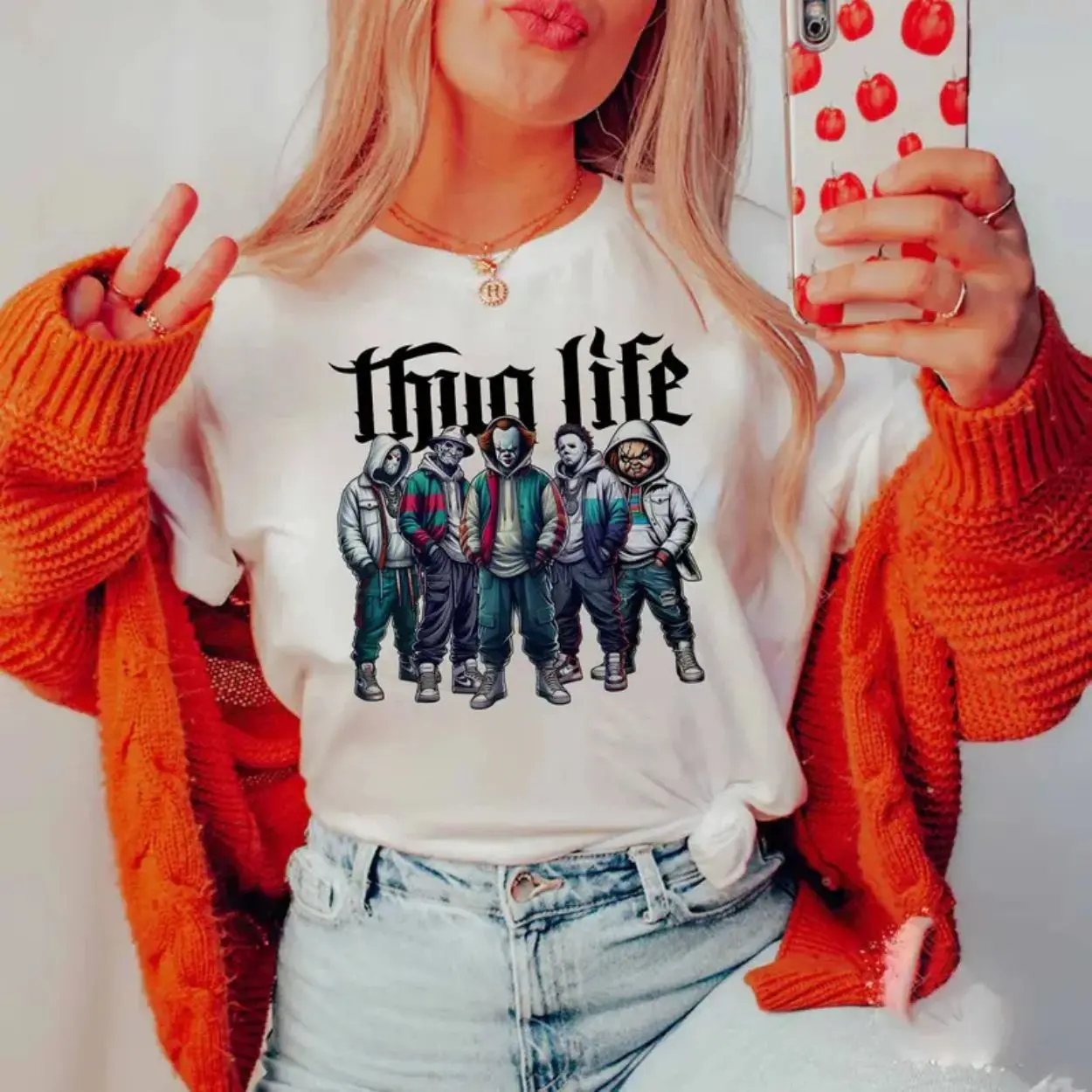 Thug Life Horror Villains T Shirt – Hip Hop Slasher Icons Tee 4