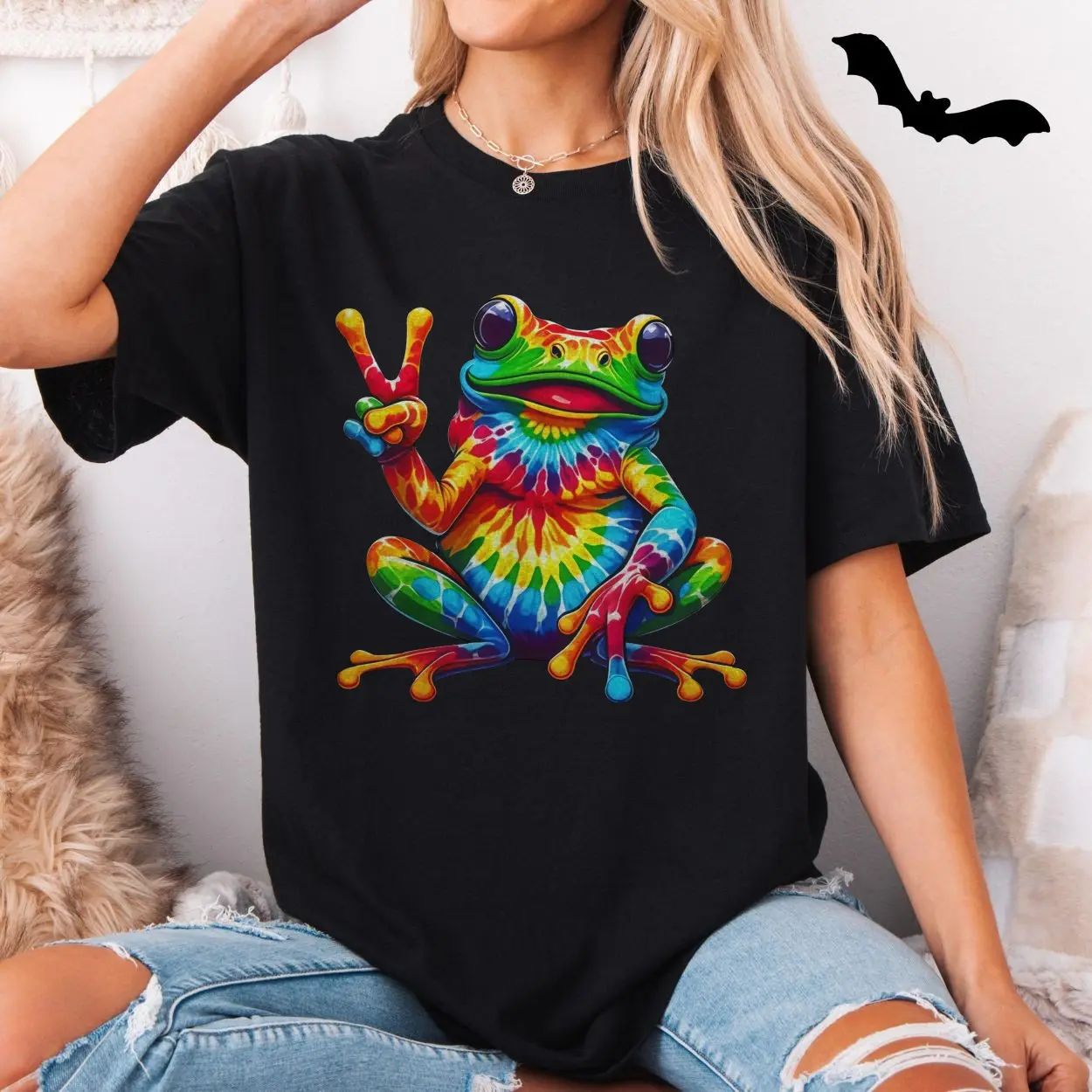 Tie Dye Peace Frog Trippy Vibes T-Shirt 5 Tie Dye Peace Frog Trippy Vibes T Shirt 5 1.jpg