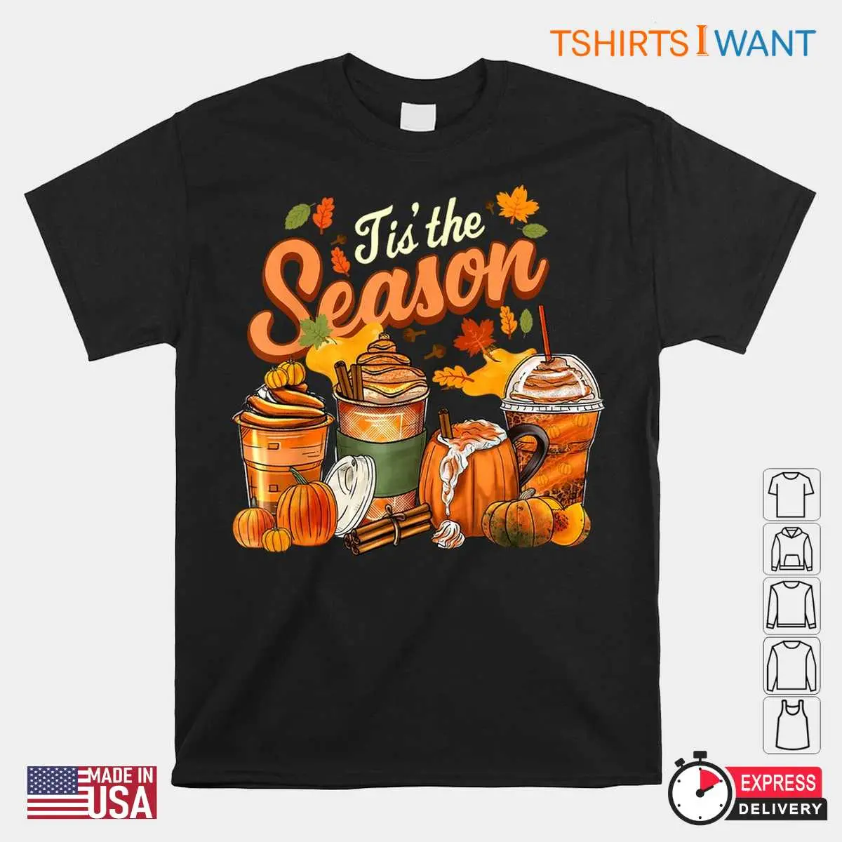 Tis The Season Halloween Shirt: Pumpkin Spice Latte Fall Coffee Halloween Costume 10 Tis The Season Halloween Shirt Design