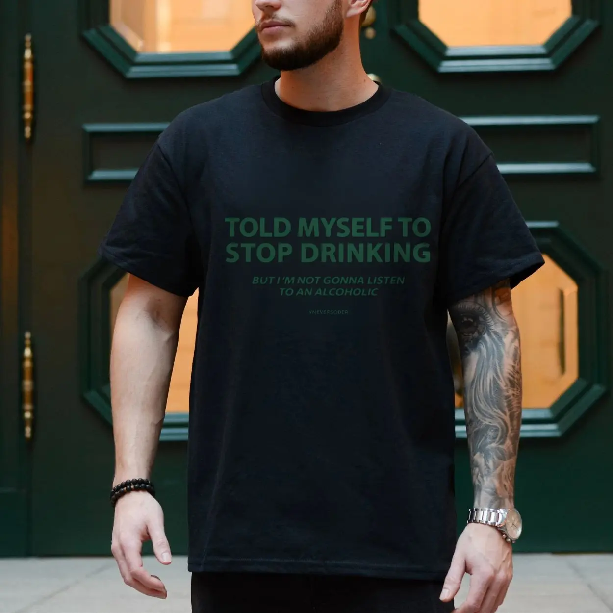 Told Myself to Stop Drinking Not Listening to an Alcoholic Graphic Tee 4 1.jpg