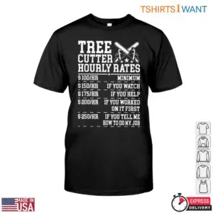 Tree Cutter Hourly Rates Funny Lumberjack T Shirt Professional Chainsaw Design 1 1 1.jpg